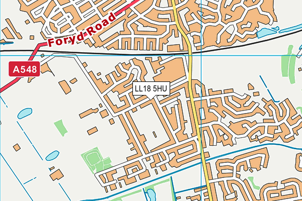 LL18 5HU map - OS VectorMap District (Ordnance Survey) LL18 5HU map - OS VectorMap District (Ordnance Survey)