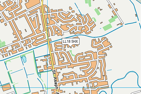 LL18 5HX map - OS VectorMap District (Ordnance Survey) LL18 5HX map - OS VectorMap District (Ordnance Survey)
