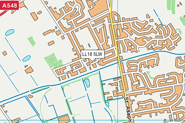 LL18 5LW map - OS VectorMap District (Ordnance Survey) LL18 5LW map - OS VectorMap District (Ordnance Survey)