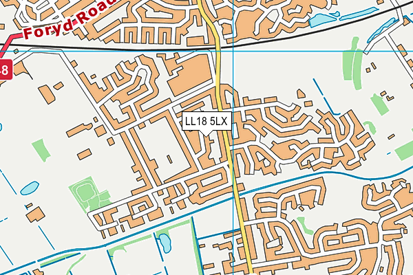 LL18 5LX map - OS VectorMap District (Ordnance Survey) LL18 5LX map - OS VectorMap District (Ordnance Survey)