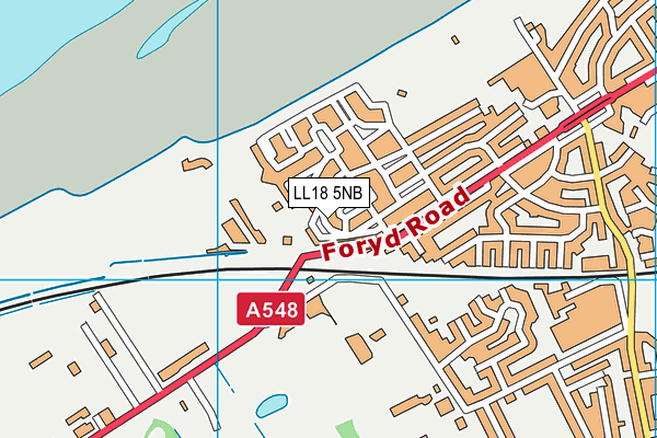 LL18 5NB map - OS VectorMap District (Ordnance Survey) LL18 5NB map - OS VectorMap District (Ordnance Survey)