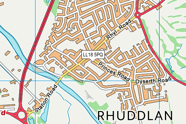LL18 5PQ map - OS VectorMap District (Ordnance Survey)