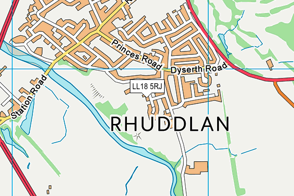 LL18 5RJ map - OS VectorMap District (Ordnance Survey) LL18 5RJ map - OS VectorMap District (Ordnance Survey)
