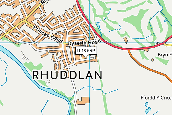 LL18 5RP map - OS VectorMap District (Ordnance Survey) LL18 5RP map - OS VectorMap District (Ordnance Survey)