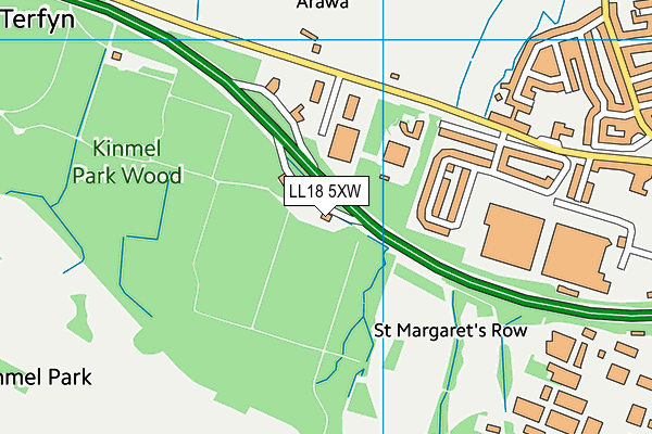 LL18 5XW map - OS VectorMap District (Ordnance Survey) LL18 5XW map - OS VectorMap District (Ordnance Survey)