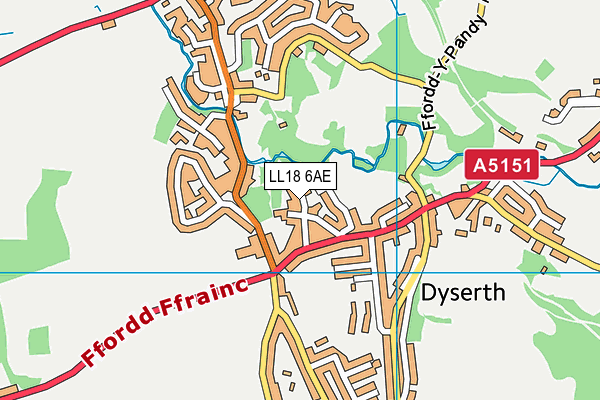 LL18 6AE map - OS VectorMap District (Ordnance Survey) LL18 6AE map - OS VectorMap District (Ordnance Survey)