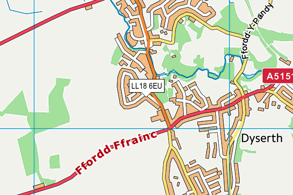LL18 6EU map - OS VectorMap District (Ordnance Survey) LL18 6EU map - OS VectorMap District (Ordnance Survey)