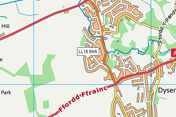 LL18 6HA map - OS VectorMap District (Ordnance Survey) LL18 6HA map - OS VectorMap District (Ordnance Survey)