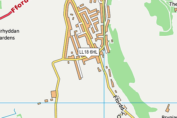 LL18 6HL map - OS VectorMap District (Ordnance Survey) LL18 6HL map - OS VectorMap District (Ordnance Survey)