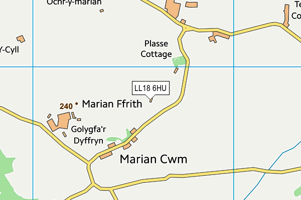 LL18 6HU map - OS VectorMap District (Ordnance Survey) LL18 6HU map - OS VectorMap District (Ordnance Survey)