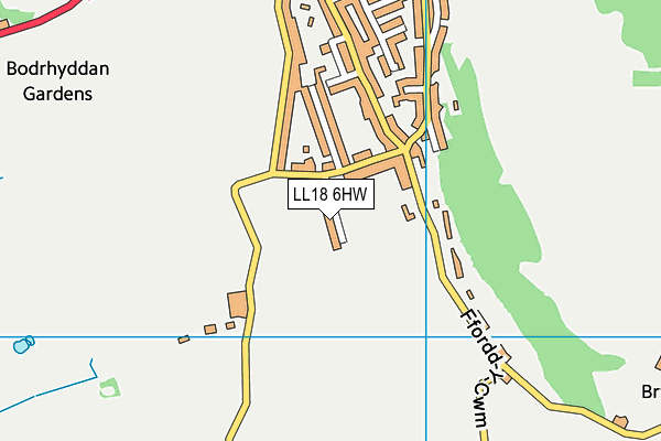 LL18 6HW map - OS VectorMap District (Ordnance Survey) LL18 6HW map - OS VectorMap District (Ordnance Survey)