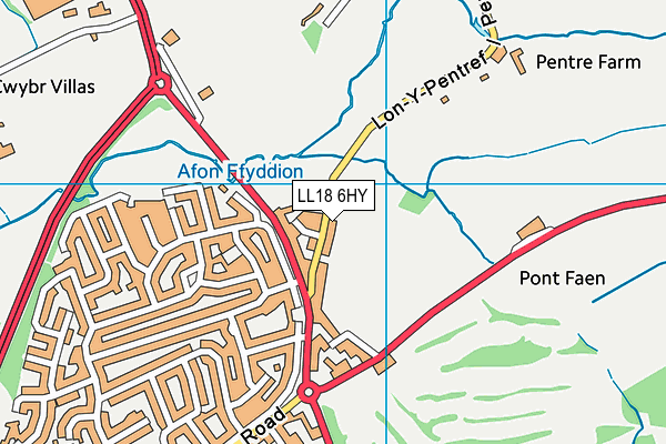 LL18 6HY map - OS VectorMap District (Ordnance Survey) LL18 6HY map - OS VectorMap District (Ordnance Survey)
