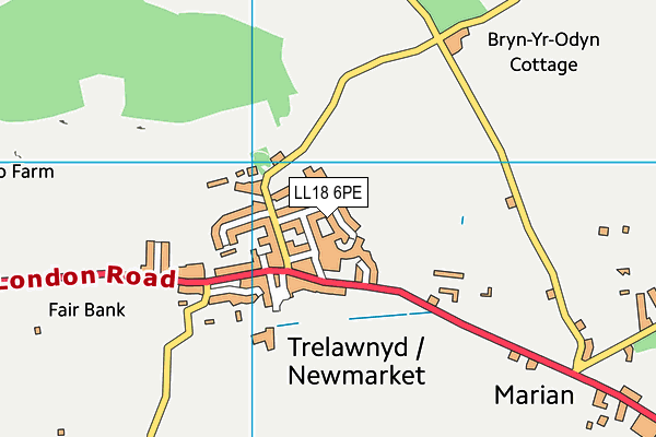 LL18 6PE map - OS VectorMap District (Ordnance Survey) LL18 6PE map - OS VectorMap District (Ordnance Survey)