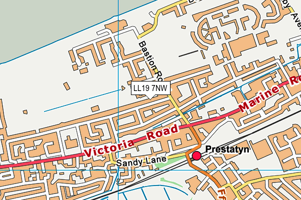 LL19 7NW map - OS VectorMap District (Ordnance Survey) LL19 7NW map - OS VectorMap District (Ordnance Survey)