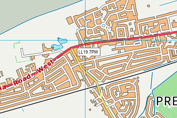 LL19 7PW map - OS VectorMap District (Ordnance Survey) LL19 7PW map - OS VectorMap District (Ordnance Survey)
