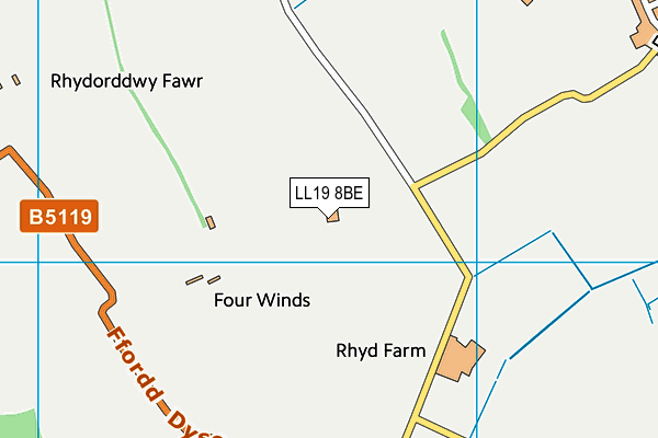 LL19 8BE map - OS VectorMap District (Ordnance Survey) LL19 8BE map - OS VectorMap District (Ordnance Survey)