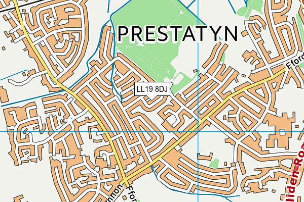 LL19 8DJ map - OS VectorMap District (Ordnance Survey) LL19 8DJ map - OS VectorMap District (Ordnance Survey)