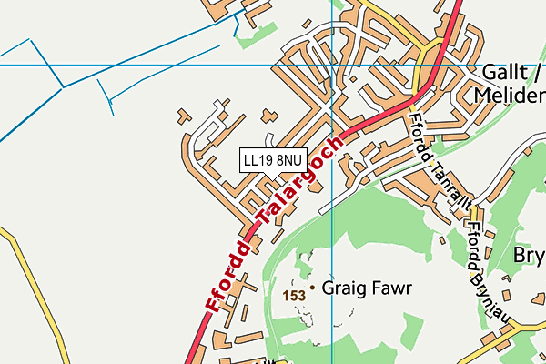 LL19 8NU map - OS VectorMap District (Ordnance Survey) LL19 8NU map - OS VectorMap District (Ordnance Survey)