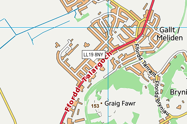 LL19 8NY map - OS VectorMap District (Ordnance Survey) LL19 8NY map - OS VectorMap District (Ordnance Survey)