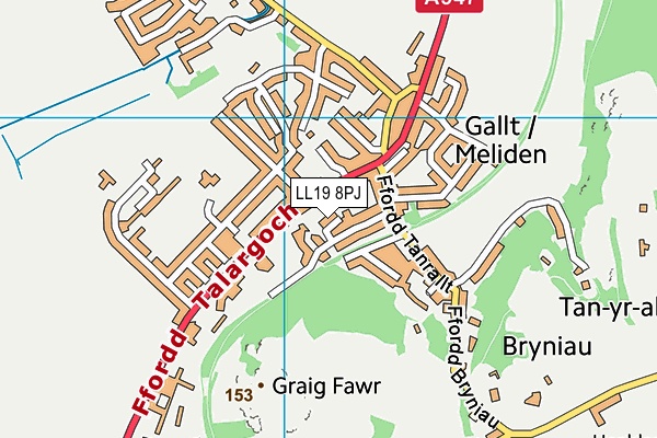 LL19 8PJ map - OS VectorMap District (Ordnance Survey) LL19 8PJ map - OS VectorMap District (Ordnance Survey)
