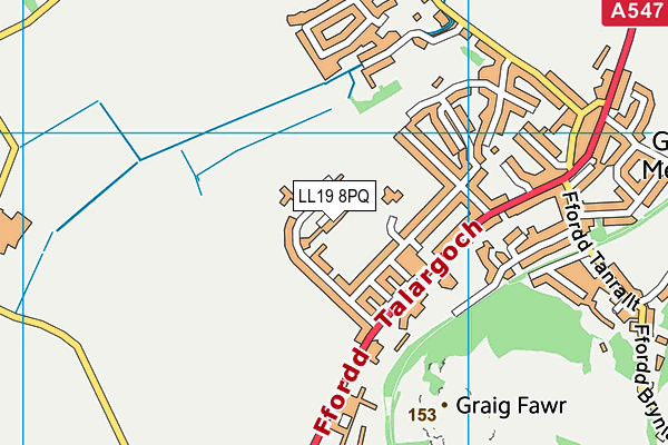 LL19 8PQ map - OS VectorMap District (Ordnance Survey) LL19 8PQ map - OS VectorMap District (Ordnance Survey)