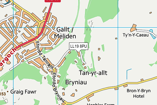 LL19 8PU map - OS VectorMap District (Ordnance Survey) LL19 8PU map - OS VectorMap District (Ordnance Survey)