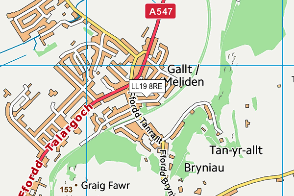 LL19 8RE map - OS VectorMap District (Ordnance Survey) LL19 8RE map - OS VectorMap District (Ordnance Survey)