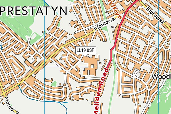 LL19 8SF map - OS VectorMap District (Ordnance Survey)