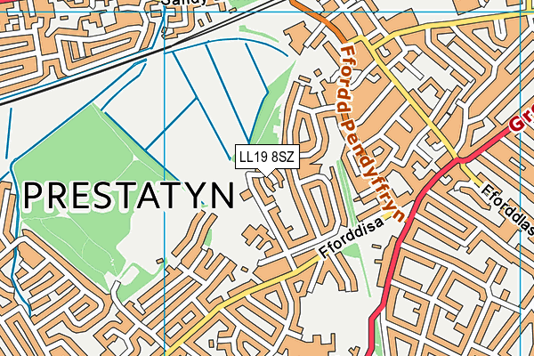 LL19 8SZ map - OS VectorMap District (Ordnance Survey) LL19 8SZ map - OS VectorMap District (Ordnance Survey)