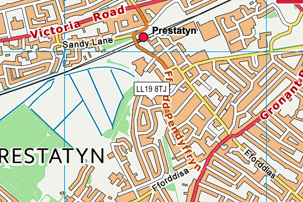 LL19 8TJ map - OS VectorMap District (Ordnance Survey) LL19 8TJ map - OS VectorMap District (Ordnance Survey)