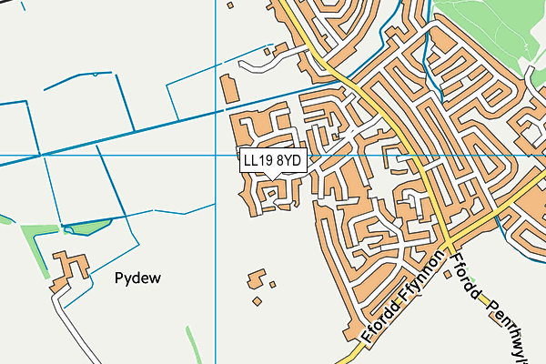 LL19 8YD map - OS VectorMap District (Ordnance Survey) LL19 8YD map - OS VectorMap District (Ordnance Survey)