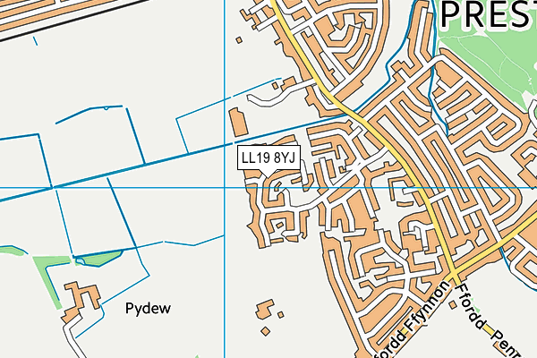 LL19 8YJ map - OS VectorMap District (Ordnance Survey) LL19 8YJ map - OS VectorMap District (Ordnance Survey)