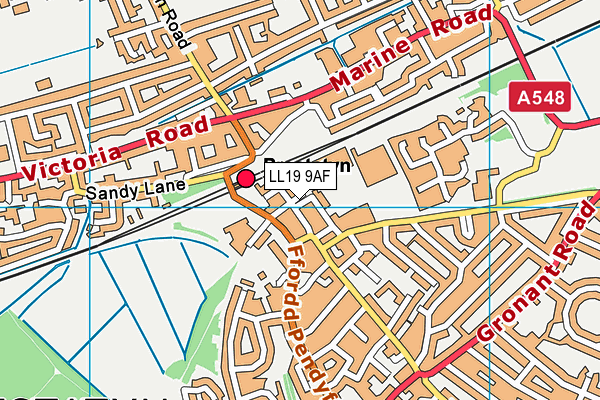 LL19 9AF map - OS VectorMap District (Ordnance Survey) LL19 9AF map - OS VectorMap District (Ordnance Survey)