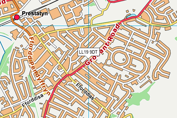 LL19 9DT map - OS VectorMap District (Ordnance Survey)