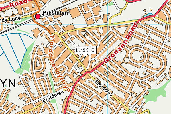 LL19 9HQ map - OS VectorMap District (Ordnance Survey) LL19 9HQ map - OS VectorMap District (Ordnance Survey)