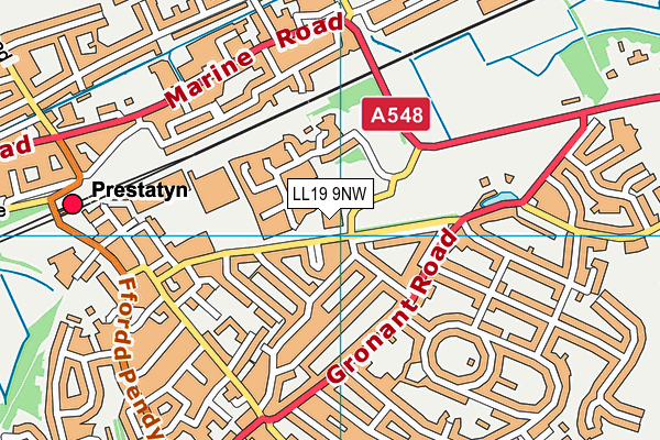 LL19 9NW map - OS VectorMap District (Ordnance Survey) LL19 9NW map - OS VectorMap District (Ordnance Survey)
