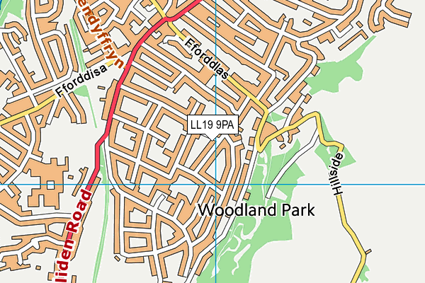 LL19 9PA map - OS VectorMap District (Ordnance Survey)