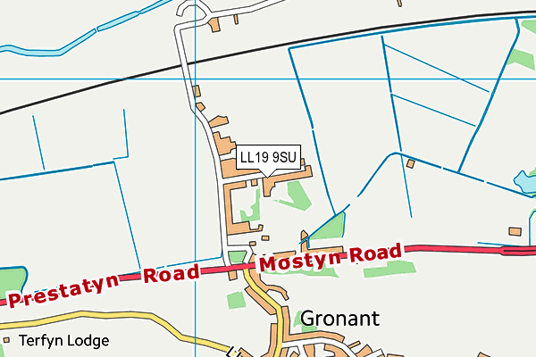 LL19 9SU map - OS VectorMap District (Ordnance Survey) LL19 9SU map - OS VectorMap District (Ordnance Survey)