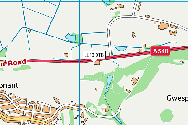 LL19 9TB map - OS VectorMap District (Ordnance Survey) LL19 9TB map - OS VectorMap District (Ordnance Survey)