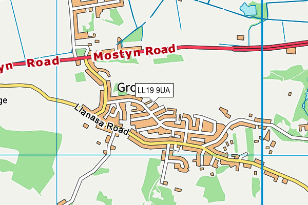LL19 9UA map - OS VectorMap District (Ordnance Survey) LL19 9UA map - OS VectorMap District (Ordnance Survey)
