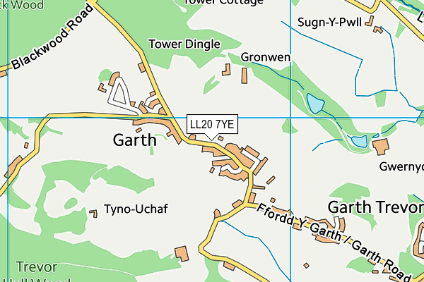 LL20 7YE map - OS VectorMap District (Ordnance Survey)
