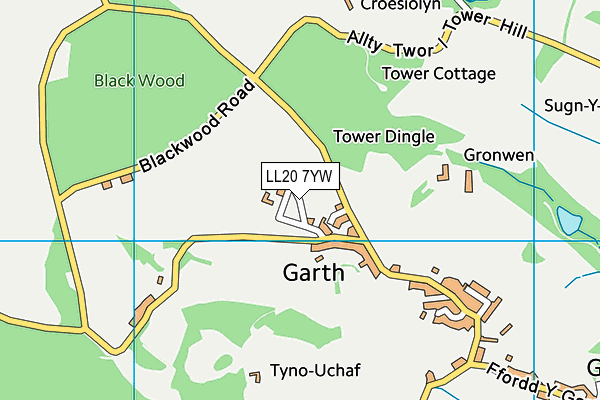 LL20 7YW map - OS VectorMap District (Ordnance Survey) LL20 7YW map - OS VectorMap District (Ordnance Survey)