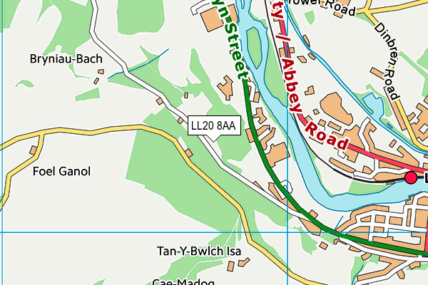 LL20 8AA map - OS VectorMap District (Ordnance Survey) LL20 8AA map - OS VectorMap District (Ordnance Survey)