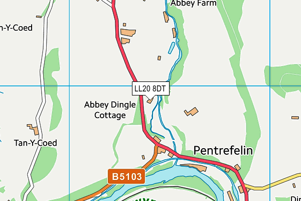 LL20 8DT map - OS VectorMap District (Ordnance Survey) LL20 8DT map - OS VectorMap District (Ordnance Survey)