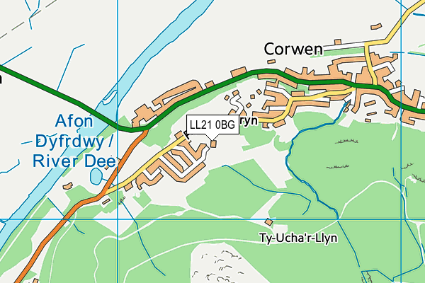 LL21 0BG map - OS VectorMap District (Ordnance Survey) LL21 0BG map - OS VectorMap District (Ordnance Survey)