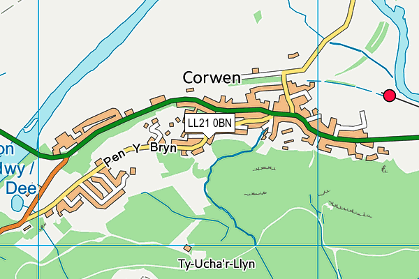 LL21 0BN map - OS VectorMap District (Ordnance Survey)