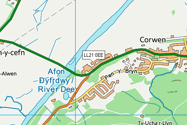 LL21 0EE map - OS VectorMap District (Ordnance Survey) LL21 0EE map - OS VectorMap District (Ordnance Survey)