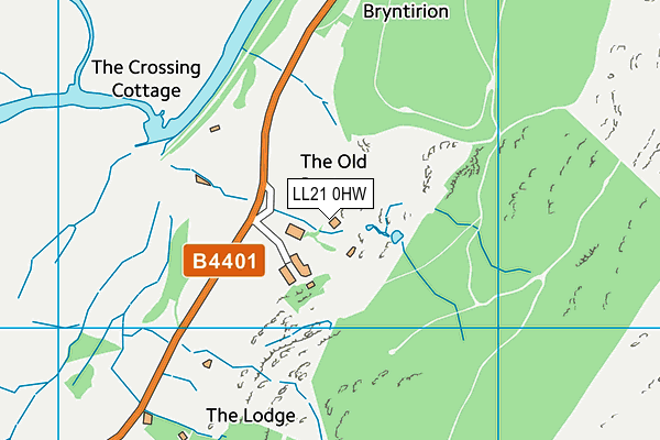 LL21 0HW map - OS VectorMap District (Ordnance Survey) LL21 0HW map - OS VectorMap District (Ordnance Survey)
