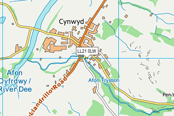 LL21 0LW map - OS VectorMap District (Ordnance Survey) LL21 0LW map - OS VectorMap District (Ordnance Survey)