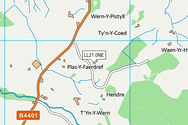 LL21 0NE map - OS VectorMap District (Ordnance Survey) LL21 0NE map - OS VectorMap District (Ordnance Survey)